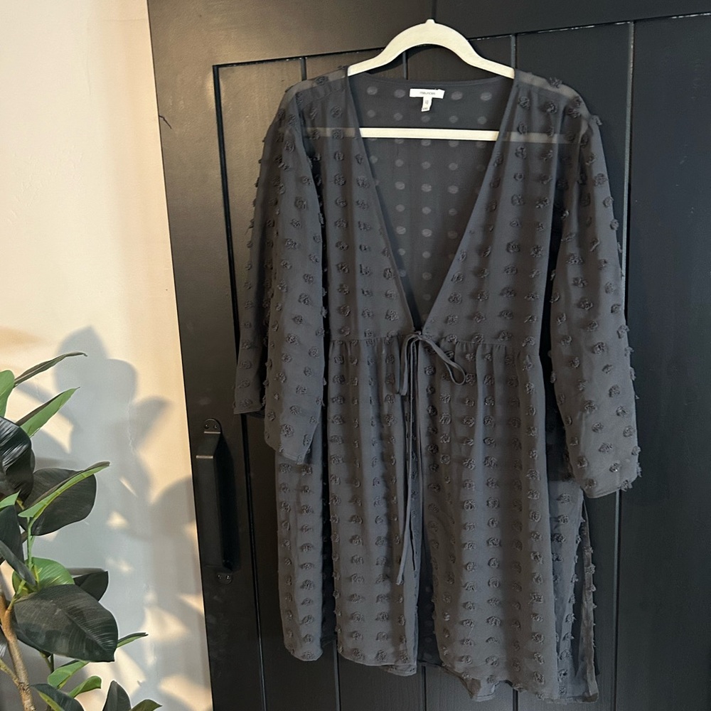 Clip dot tie kimono